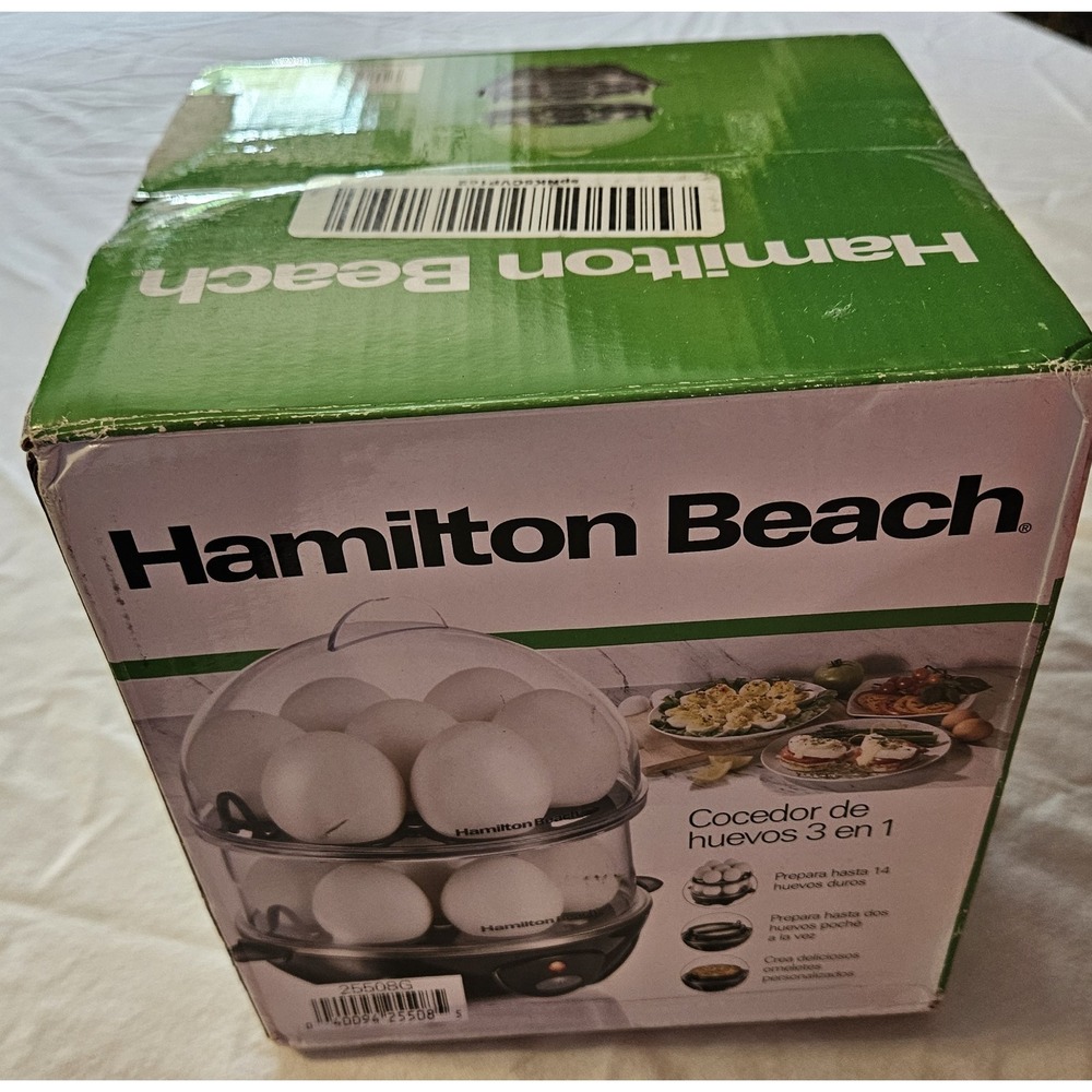 Hamilton Beach Egg Cooker 25508G 3-in-1 Hard Boiled Poacher Omelet Maker NEW...‎